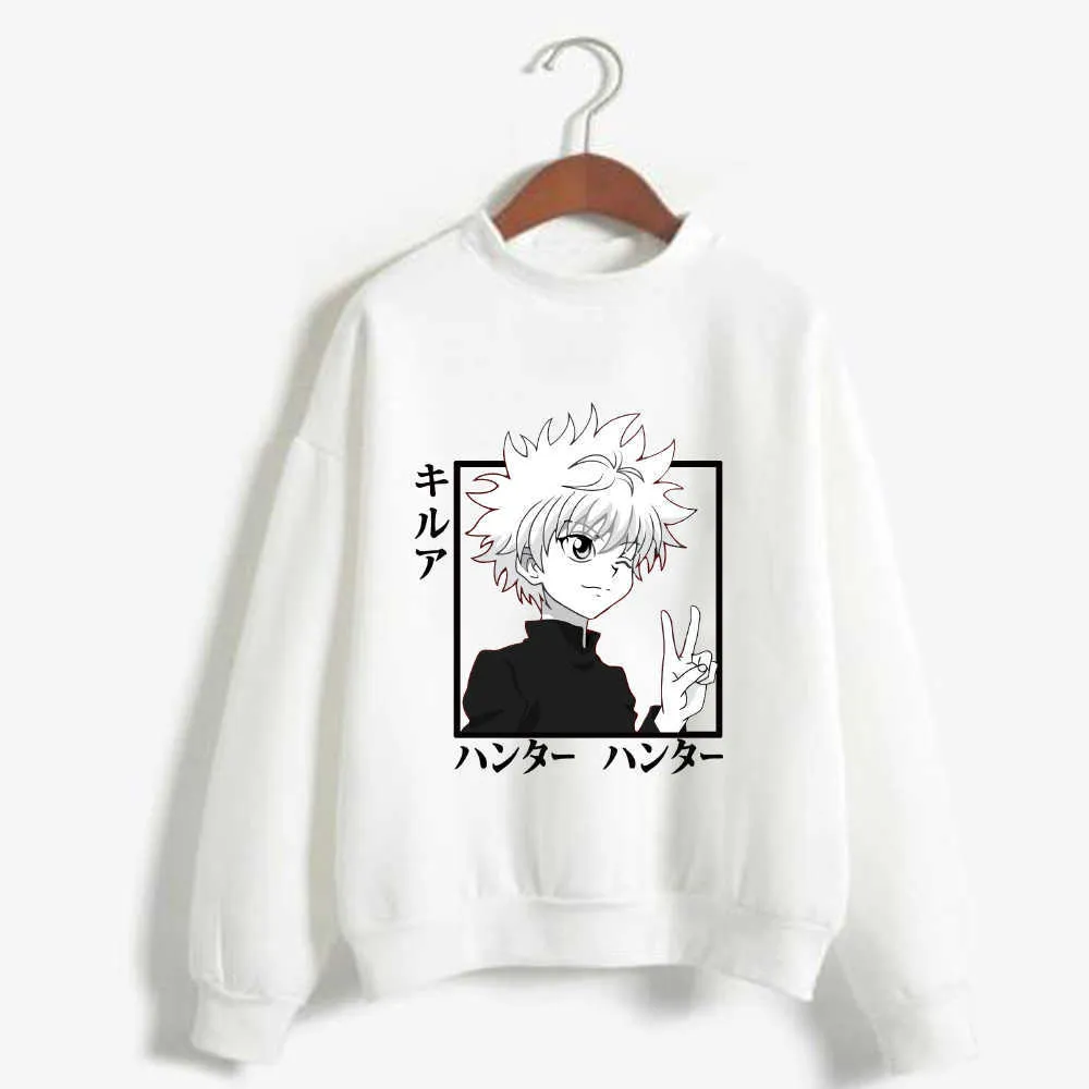 Hunter X Hunter Killua Hot Anime Felpa con cappuccio Moda Manica lunga O-Collo Casual Stampa allentata Unisex Y0727