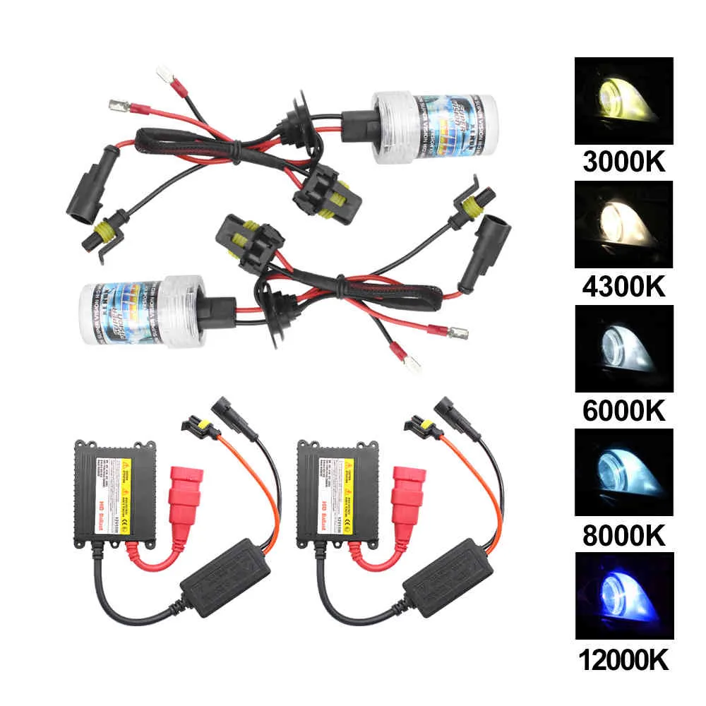 H1 H3 H7 H11 9005 90006 HID Xenon Bulb 35W 55W Slim Elektroniczny balastowy zestaw reflektorów samochodów 3000K 4300K ​​6000K 8000K 12000K