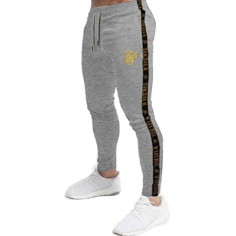 Herren Jogger Jogginghose Sik Silk Fitness Elastische Hose Hip Hop Skinny Trainingsanzug Siksilk Hose Männer Casual Silk Track Hosen Y0927