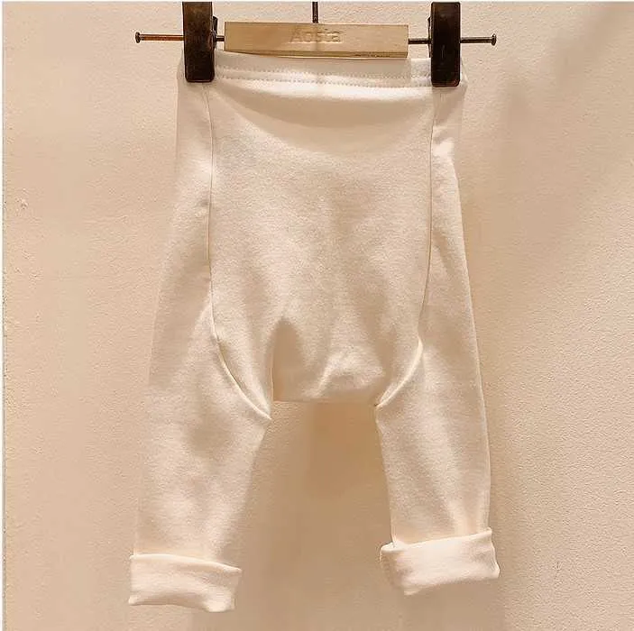 Baby Jongens Meisjes Effen Kleur Hoge Taille Big PP Base Broek 0-2 Jaren Zuigelingen Pure Katoenen Zachte All-Match Broeken 210708