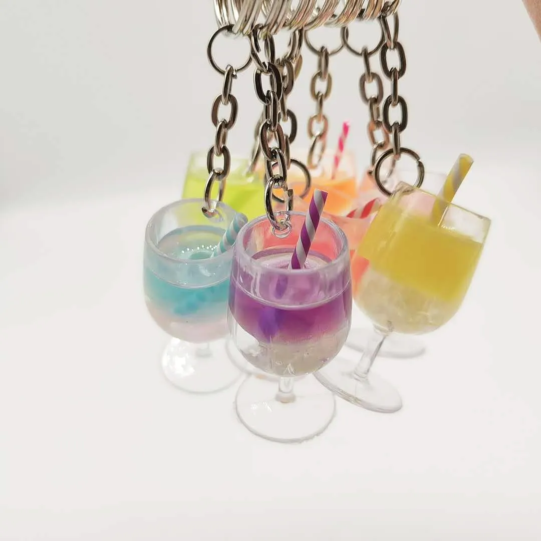 Porte-clés créatif grande boisson aux fruits, tasse de thé au lait, pendentif en résine, simulation de décoration de boutique, cadeau 9370708