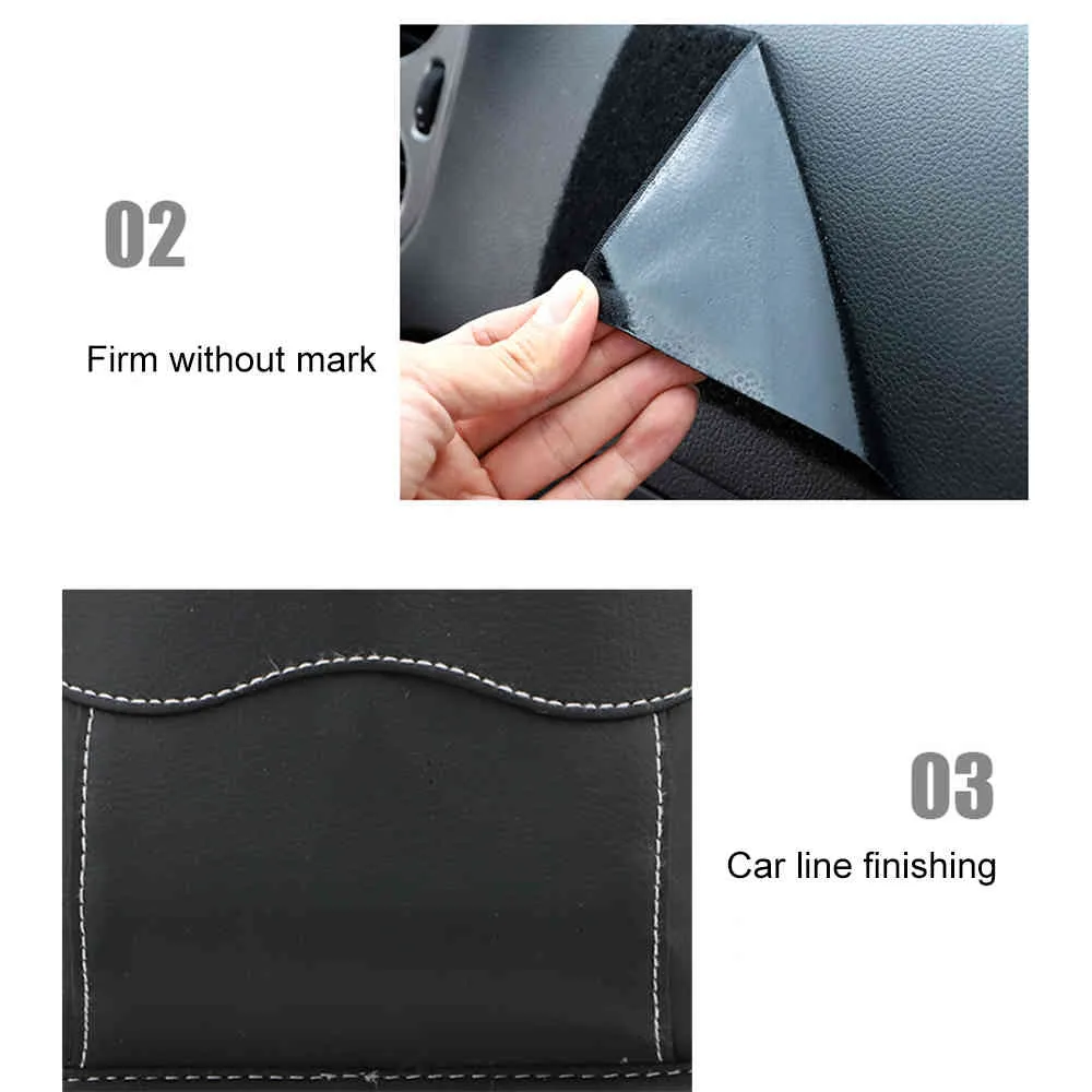 Car Storage Box PU Leather Car Pouch Bags Sticky Collecting Bag Car Key Cards Mobile Phone Organizer Auto Interior Accessories2995537