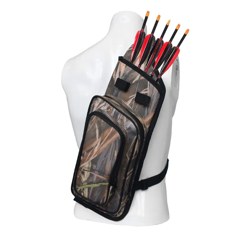 Arrow quiver justerbar bågskytte påse jakt tillbaka pil quiver tube med ryggband bågskytte pilfodral hållare