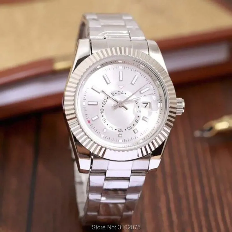 Drop 2021 Luxe Horloge Topmerk Mode Sky-Horloge Datum Mannen Quartz Gouden Rol Mannelijke Horloge 30M Waterdicht Watches294s