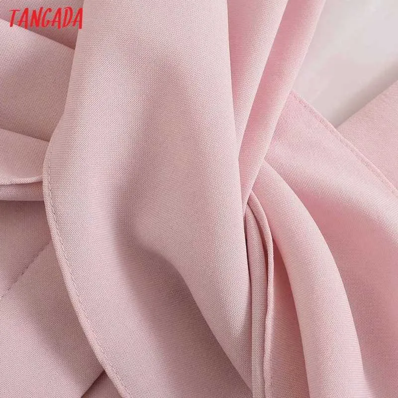 Tangada Fashion Femmes Elgant Robe de soirée plissée à manches longues Col V Dames Robe courte 4M131 210609