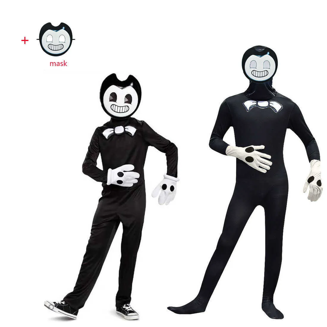 Crianças trajes de halloween anime bendy as máquinas de tinta cosplay meninos meninas bodysuit asa dos desenhos animados disfraces carnaval festa roupas g0284v