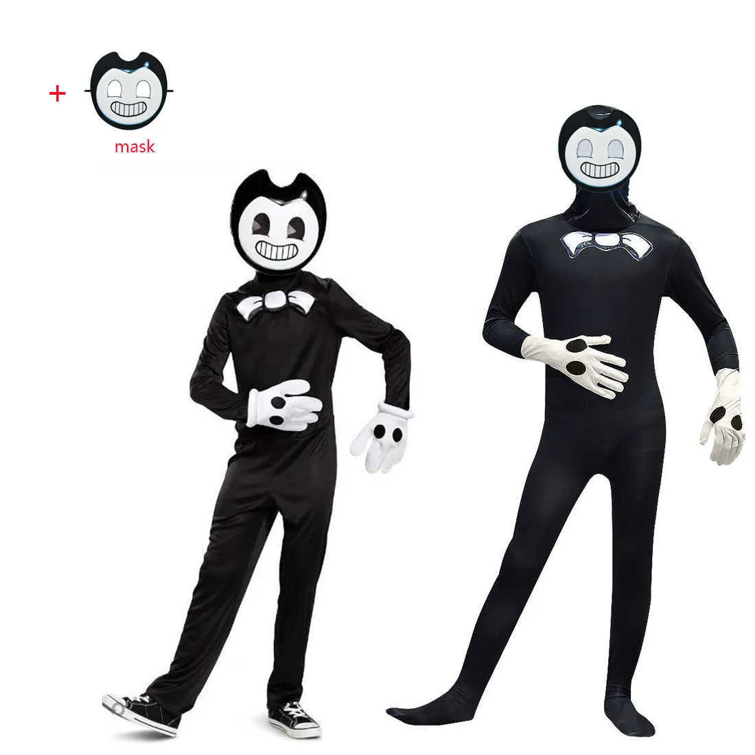 Kids Halloween Costumes Anime Bendy the ink machines Cosplay Boys Girls Bodysuit+wing Cartoon Disfraces Carnival Party Clothing G0925
