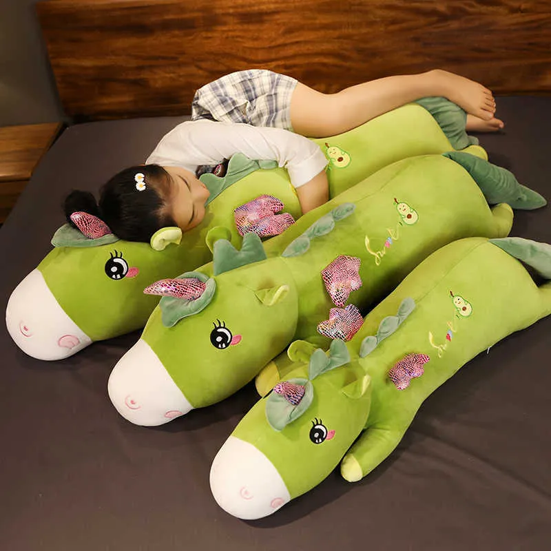 Big Long Lovely Fruit Unicorn Plush Toy Soft Cartoon Animal Doll Stuffed Boyfriend Sleeping Pillow Kid Girl Birthday Gift 210728