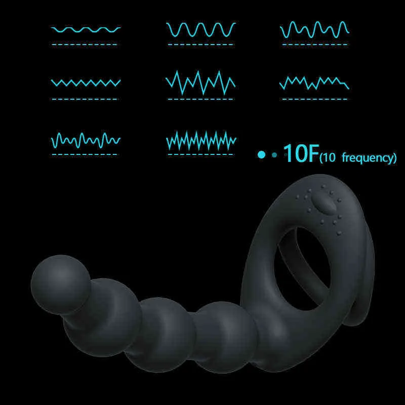 Nxy Giocattoli Anali Vibratore Doppia Penetrazione Dildo Plug Strap sul Pene Donna Uomo Sex Perline Vibranti Silicone Butt Remote 1218