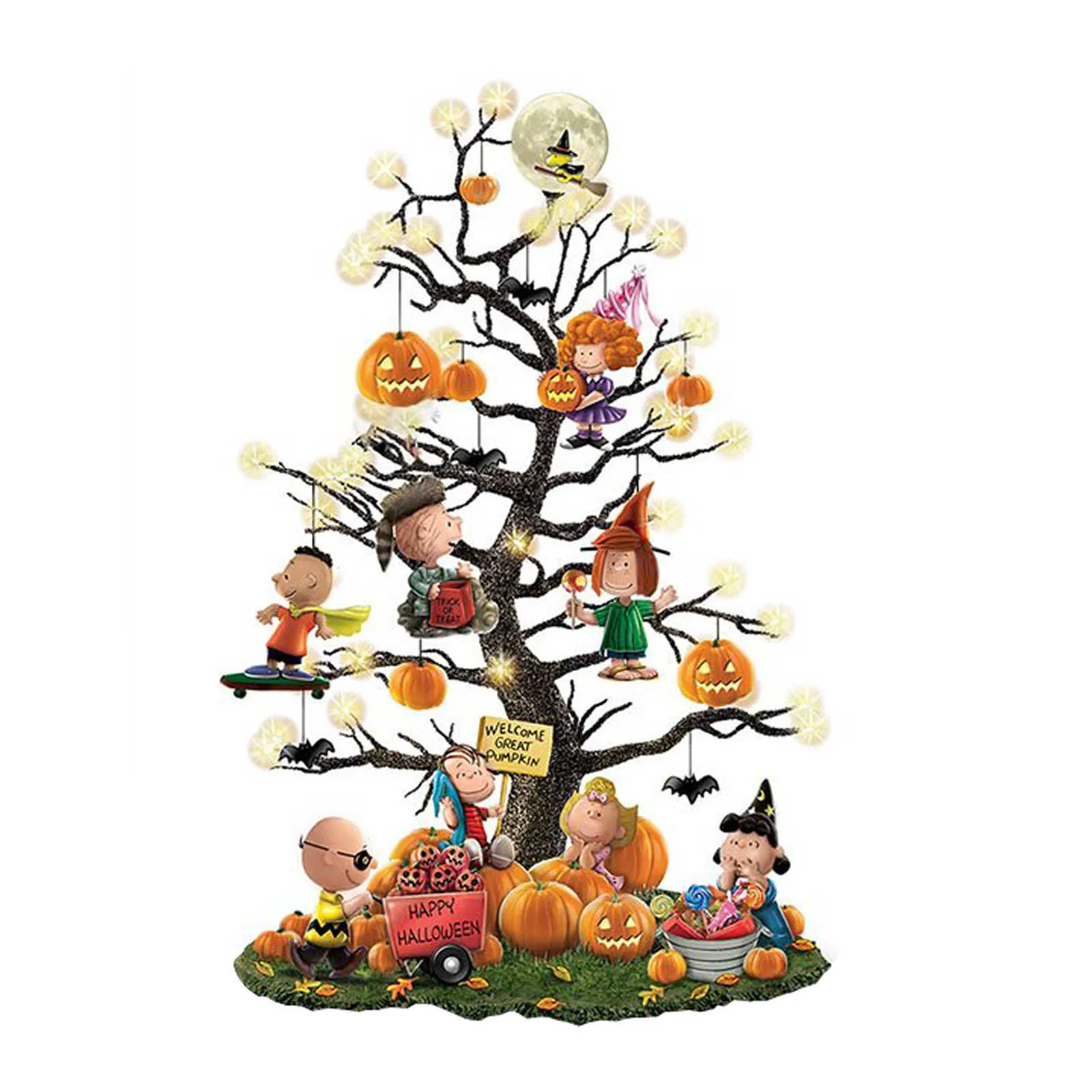 Beleuchtet Halloween Baum Beleuchtet Retro Halloween Baum Kürbis Topper Dekor Tragbare Gartentisch Lichter Fairy Lights Holiday H1020