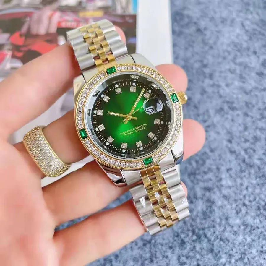 Fashion Brand Watch Couple Lover's Men Women Lady Colorful Crystal Style Metal Steel Band Quartz Wrist Watches R155