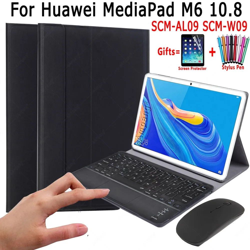 Custodia con tastiera Touchpad Huawei Matepad 10.4 T10s 10.1 Pro 10.8 Mediapad M5 10 Pro M6 10.8 M5 Lite 10 T5 Con