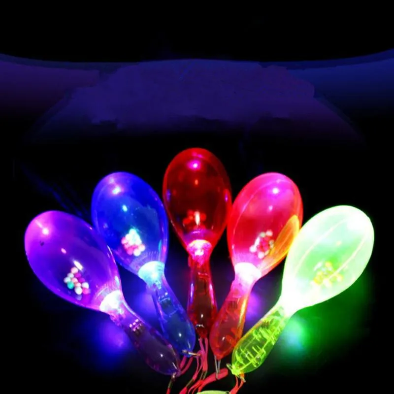 Decoración de fiesta 2021 LED Light Up Glowing Maracas Kids Flashing Toys Bar Concierto KTV Animando Props Rave Glow Supplies285S