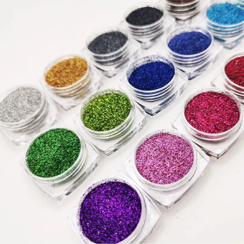 21 Pz0.2mm Olografico Polvere di Zucchero Paillettes Fine Glitter UV Del Gel Smalto Acrilico Decorazioni di Arte Del Chiodo