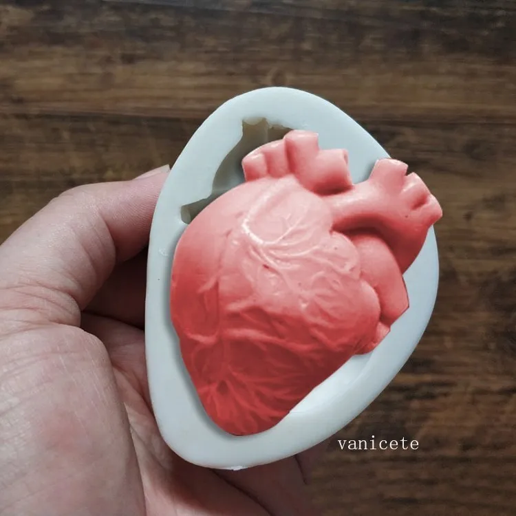 Cuore di Halloween Stampi Candela a forma di cervello umano Zucchero al cioccolato che gira la torta di biscotti Stampo in silicone T2I52807