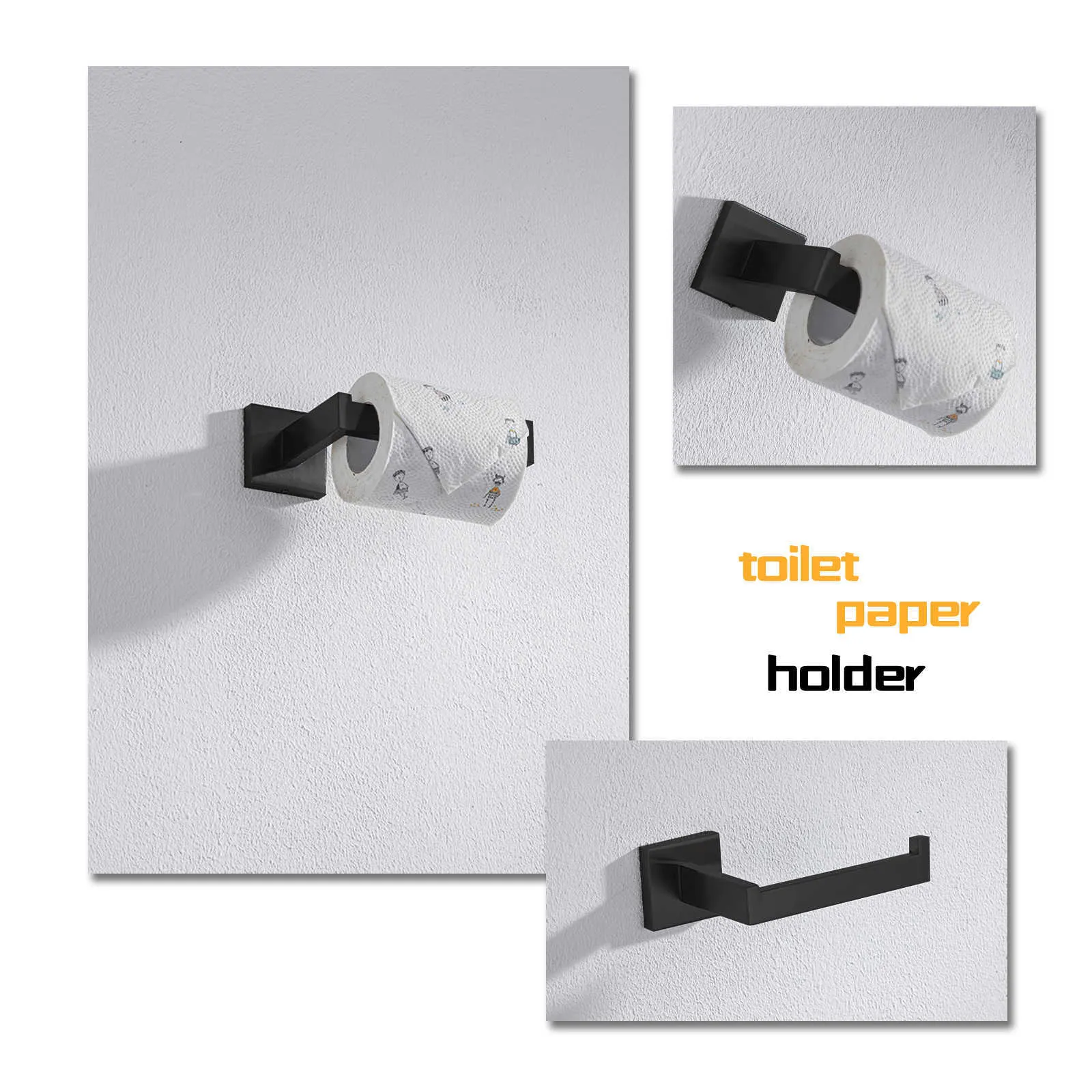 Porta carta igienica in acciaio inossidabile Supporto a parete bagno WC Porta telefono Accessori rotolo di asciugamani 210709