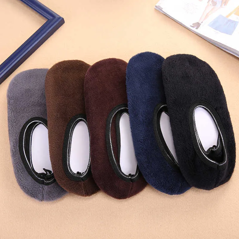 Indoor Floor Socks For Women Men Winter Warmer Thicken Non-slip Unisex Soft Home Room Short Shoes Fashion Solid Floor Socks X0710