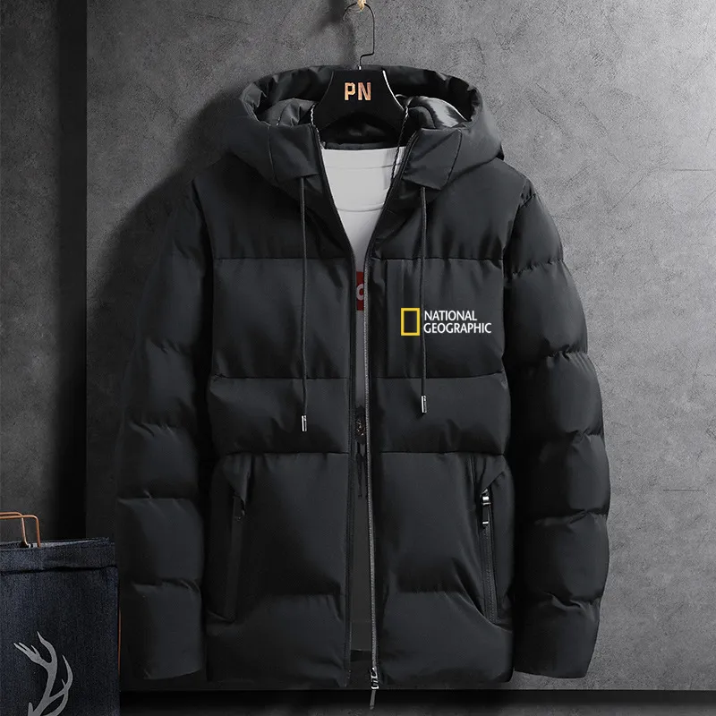 National Geographic Kleding Winterjas Mannen Plus Size 4XL Katoenen Gewatteerde Warme Parka Jas Casual Mannelijke Windbreaker 220301