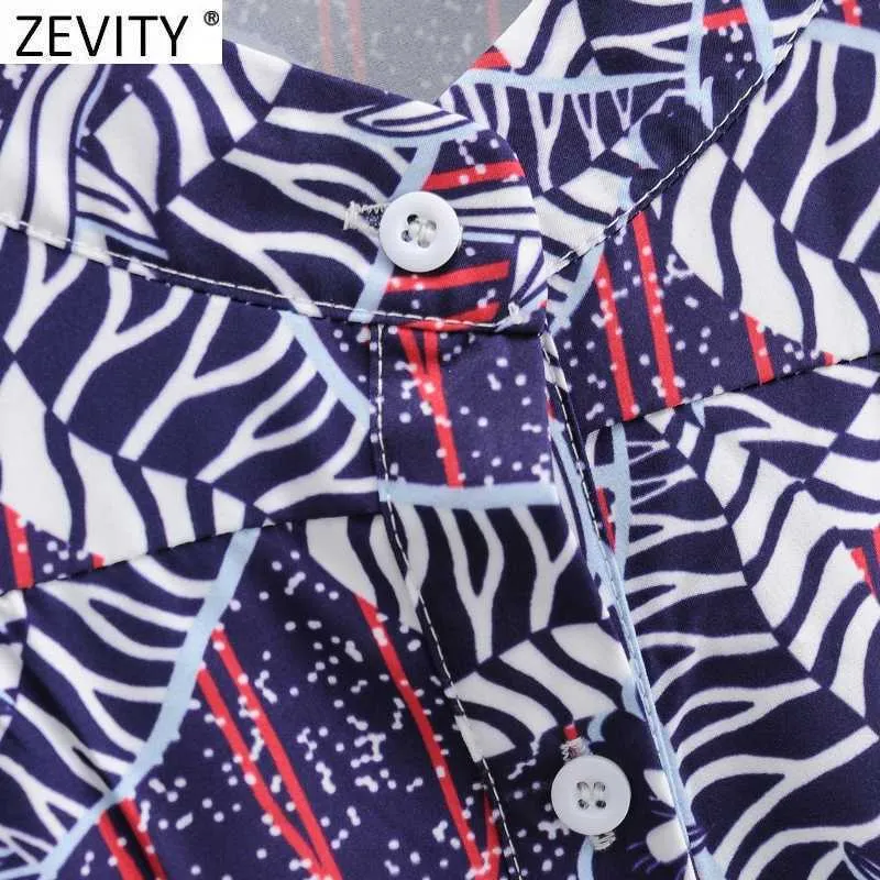 Zevity Kobiety Vintage O Neck Plees Tropical Leaves Print Casual Loose Midi Sukienka Kobieta Retro Patchwork Chic Vestido DS4678 210603
