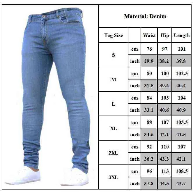 Erkek kot slim fit streç skinny denim çizik yüksek kaliteli pantolon rahat Avrupa tarzı tam bel düz bacak pantolon 211111