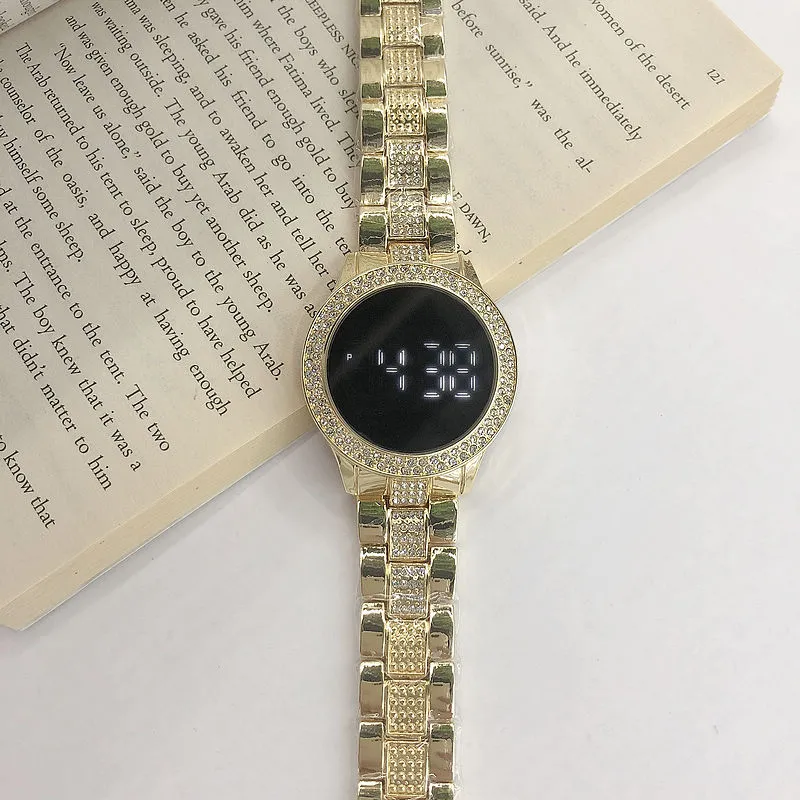 Orologi da donna con tocco di diamante LED orologi moda impermeabile Orologio da coppia donna di tendenza Display unico Il regalo più speciale marmellata tangan peremp251i