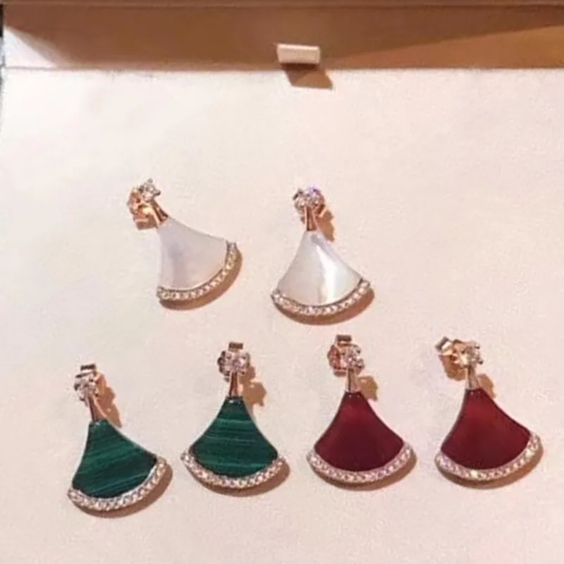 Original Brand Jewelry Fashion Enamel Golden Luxury Skirt Earrings Suitable For Girlfriend Birthday Gifts