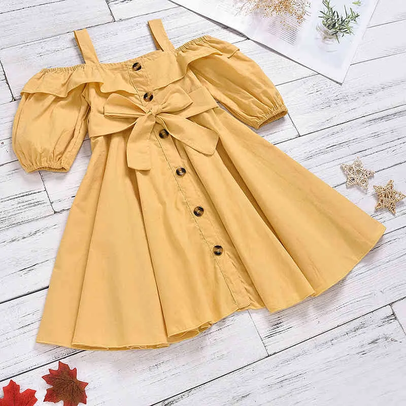 Summer Girls Dresses Cotton Woven Sling Short Sleeve Baby Girl Clothes Cute Princess Kids For 210515