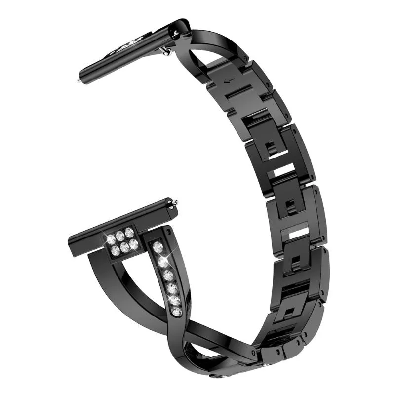 Watch Bands Fashion X Type Style Diamond Bracelet For Galaxy Active 2 1 Band Metal Link Women Strap 42mm 46mm183p