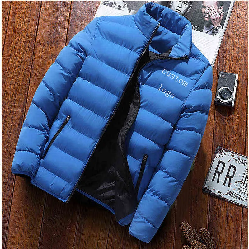 Warm Thick Men Parka Jackets Winter Casual Mens Outwear Coats Stand Collar Male Windbreak Cotton Padded Down Jacket custom G1108