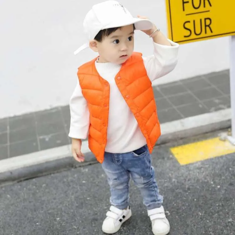 Bébé gilet automne hiver garçon gilet veste vêtements d'extérieur pour enfants manteaux pour filles infantile coton vers le bas sans manches enfants chaud 2108186965375