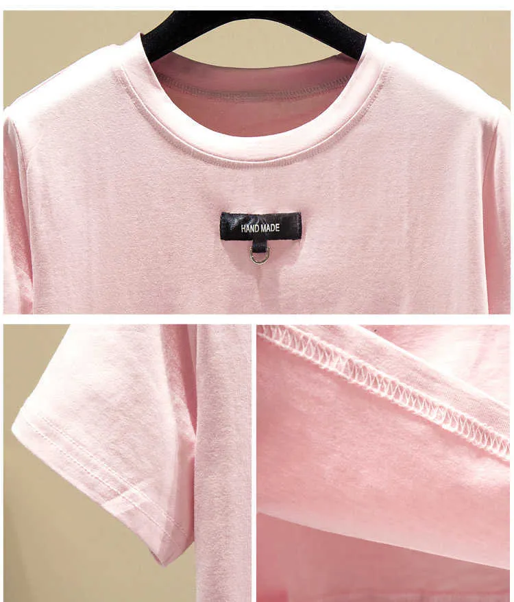 Ropa Mujer Summer T Shirt Women Korean Style Fashion Tshirt Short Sleeve Cotton Clothing Tee Shirt Femme O-Neck Tops 210604