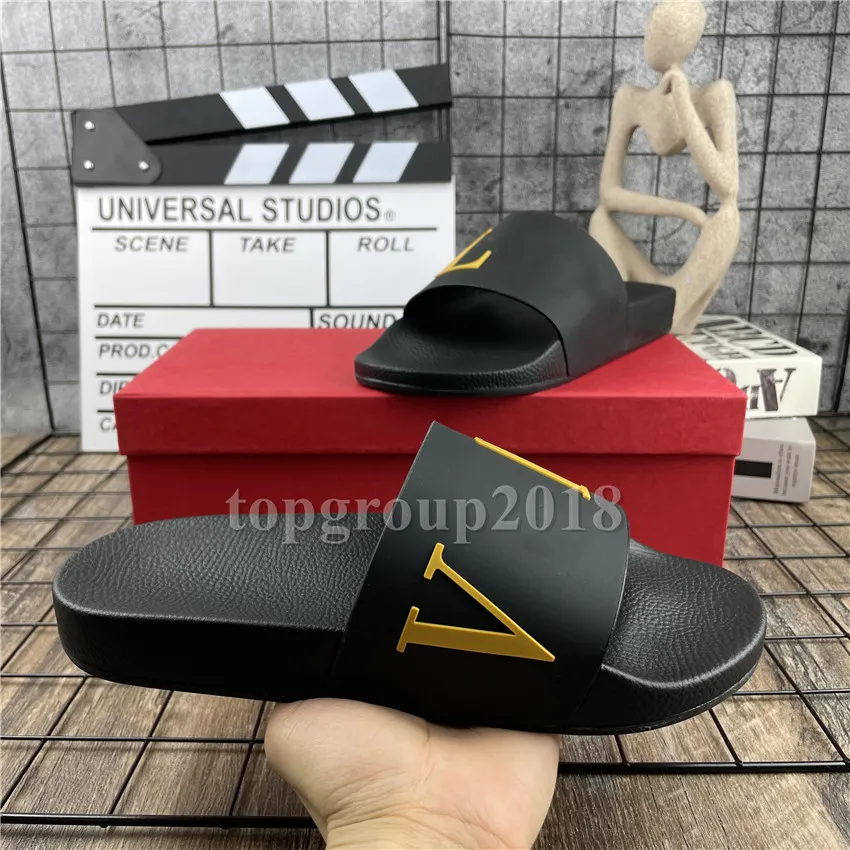 Mens Slippers Scuffs Slides Fashion Ladies Womens Summer Sandals Beach Slide Lovers Trendy Shoes Casual Rubber Home Office Slipper Munich Mark Brown Black 36-46