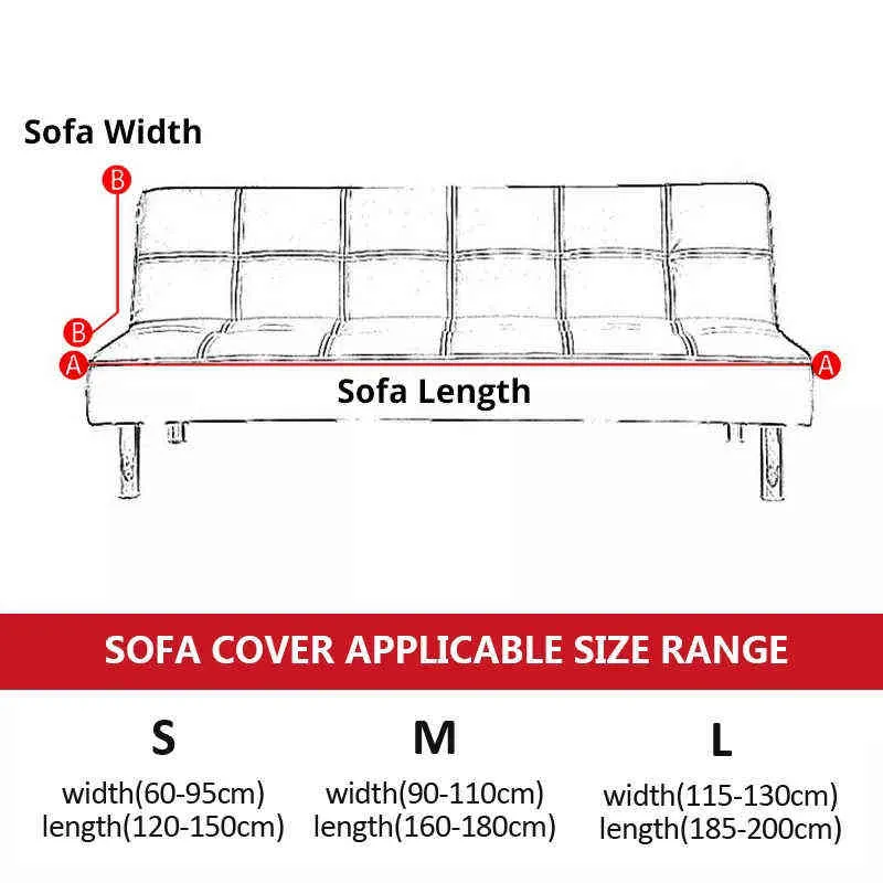 Opvouwbare sofa bed cover s spandex stretch elastische materiaal dubbele zitplaatsen voor woonkamer geometrische print 211116