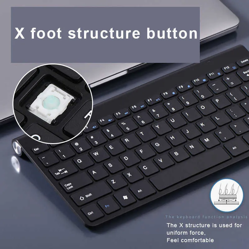 Мини-беспроводная перезаряжаемая клавиатура и мышь с USB-приемником, водонепроницаемая 24 ГГц для ноутбука Mac Apple PC Компьютер 216414397