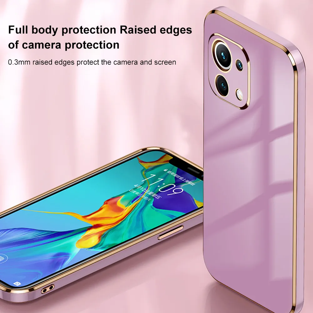 Coque de téléphone plaquée Ultra fine pour Xiaomi Mi 11T Pro 11 Mi11 Lite 5G NE Ultra, étui avec support avec anneau Caqa2544596