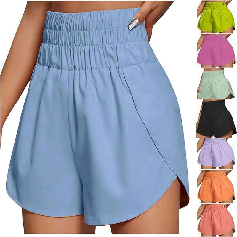 Korte broek zomer katoen linnen vrouwen shorts nieuwe mode vrouwelijke brede been broek casual losse plus size elastische taille shorts y220311