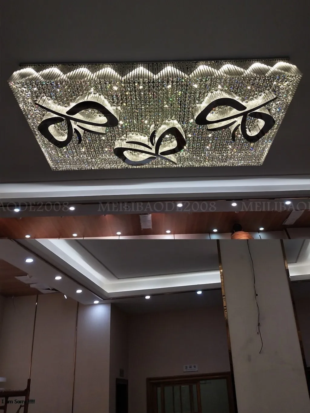 Lampadario di cristallo a LED personalizzato grande lampadario da ingresso el plafoniere gioielleria lampade ville soggiorno ristorante sala banchetti Proj240Z