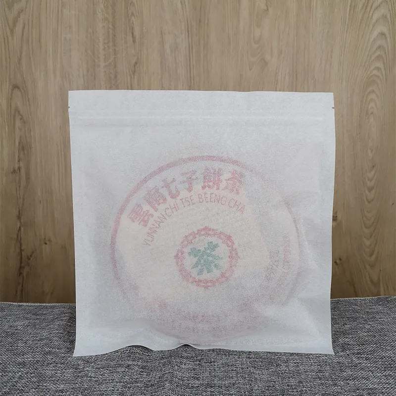 화이트 코 튼 종이 가방 푸어 차 케이크 재활용 씰링 포장 가방