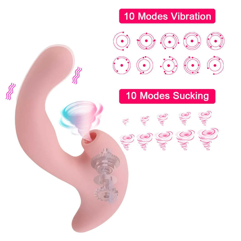 Masaż Elementy G Spot 10 Częstotliwość 10 Prędkość Sucking Dildo Wibrator Dorosłych Seksowne Produkty Zabawki Dla Kobiet Clitoris Stymulator Sutki Sucker