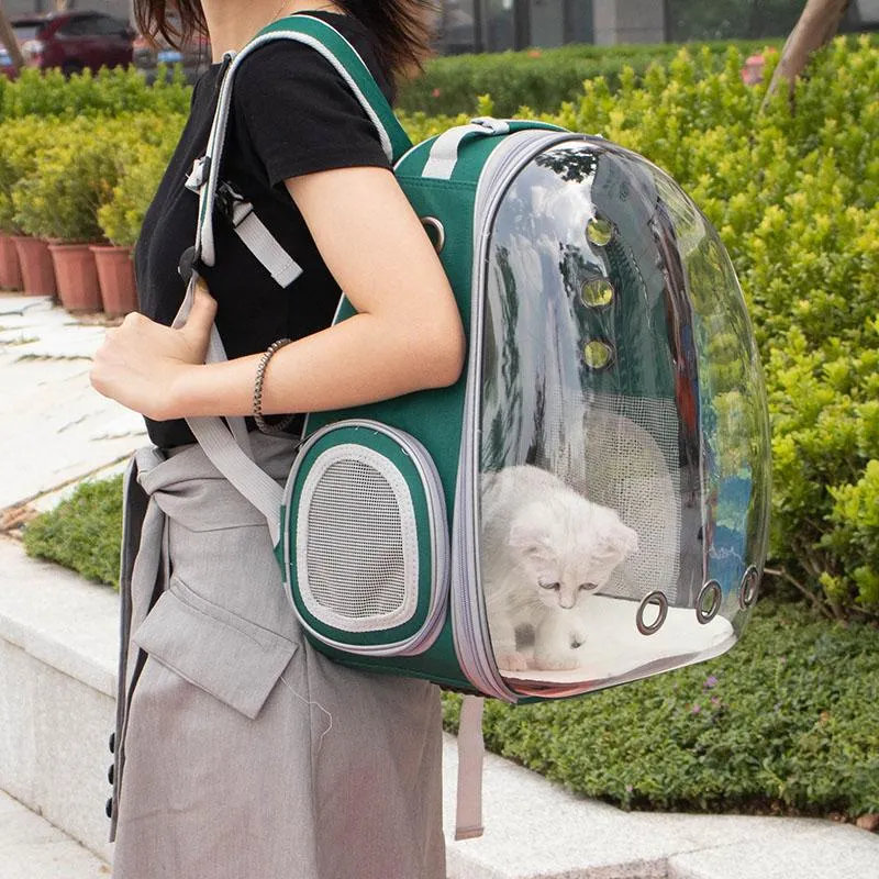 Coprisedili auto cani Borsa da viaggio spaziale espandibile traspirante di alta qualità Zaino gatti portatile trasparente QET CARRIER For239r