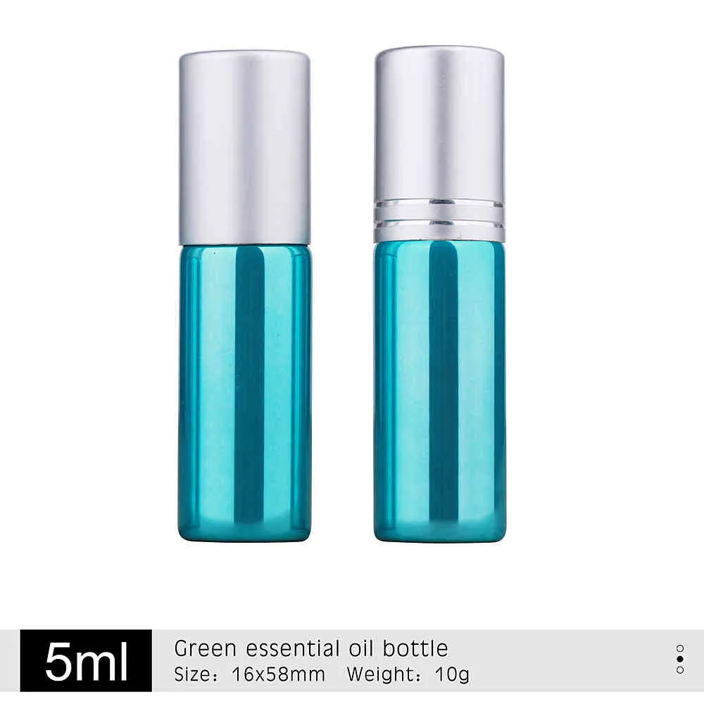 5ml Essential oil roll-on bottle Perfume Matte silver cover mini Refillable Perfume Bottle Small sample