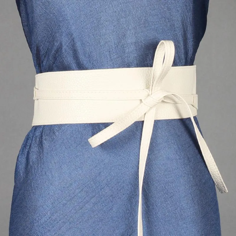 Ceintures femmes Pu cuir noeud ceinture à lacets pour bretelles large ceinture femme robe pull taille ceinture vêtements accessoires 271f