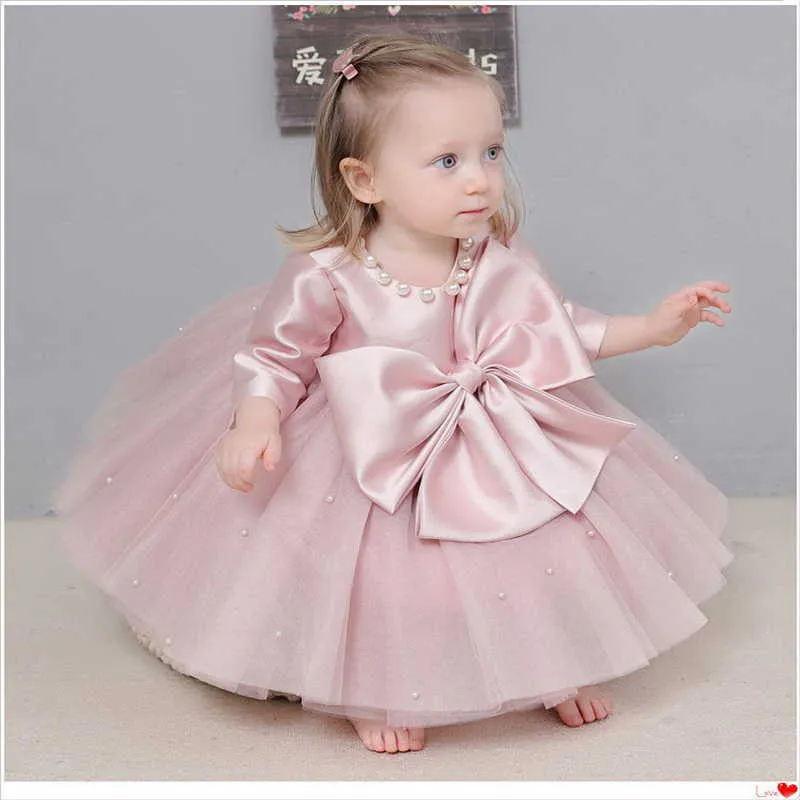 Spring Teenager Girls Dress Short Sleeveless Big Bow Tutu Thick Princess Piano Performance Kid Clothes E121 210610