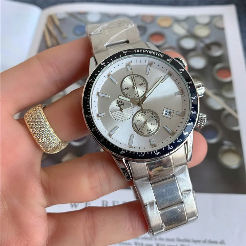 Marka zegarek dla mężczyzn wielofunkcyjny kalendarz ze stali nierdzewnej kwartalne zegarki na nadgarstki Małe tarcze mogą działać BS21269p