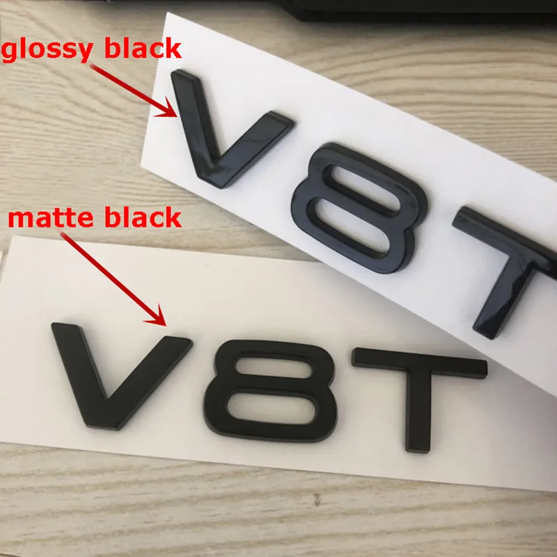 V6T V8T V10 W12 Mektup Numarası Amblem Parlak Siyah Araba Stil Çamurluk Yan Arka Bagaj Rozeti Logo Çıkartma TT RS7 SQ5 A8L9870388