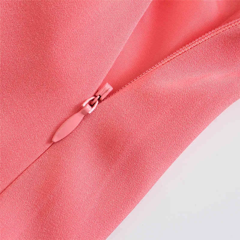 A-Line Solid Rosa Rak Kvinnors Kjol Sommar Elegant Fahsion Kort för Lady Streetwear Casual Crop Kvinna 210430