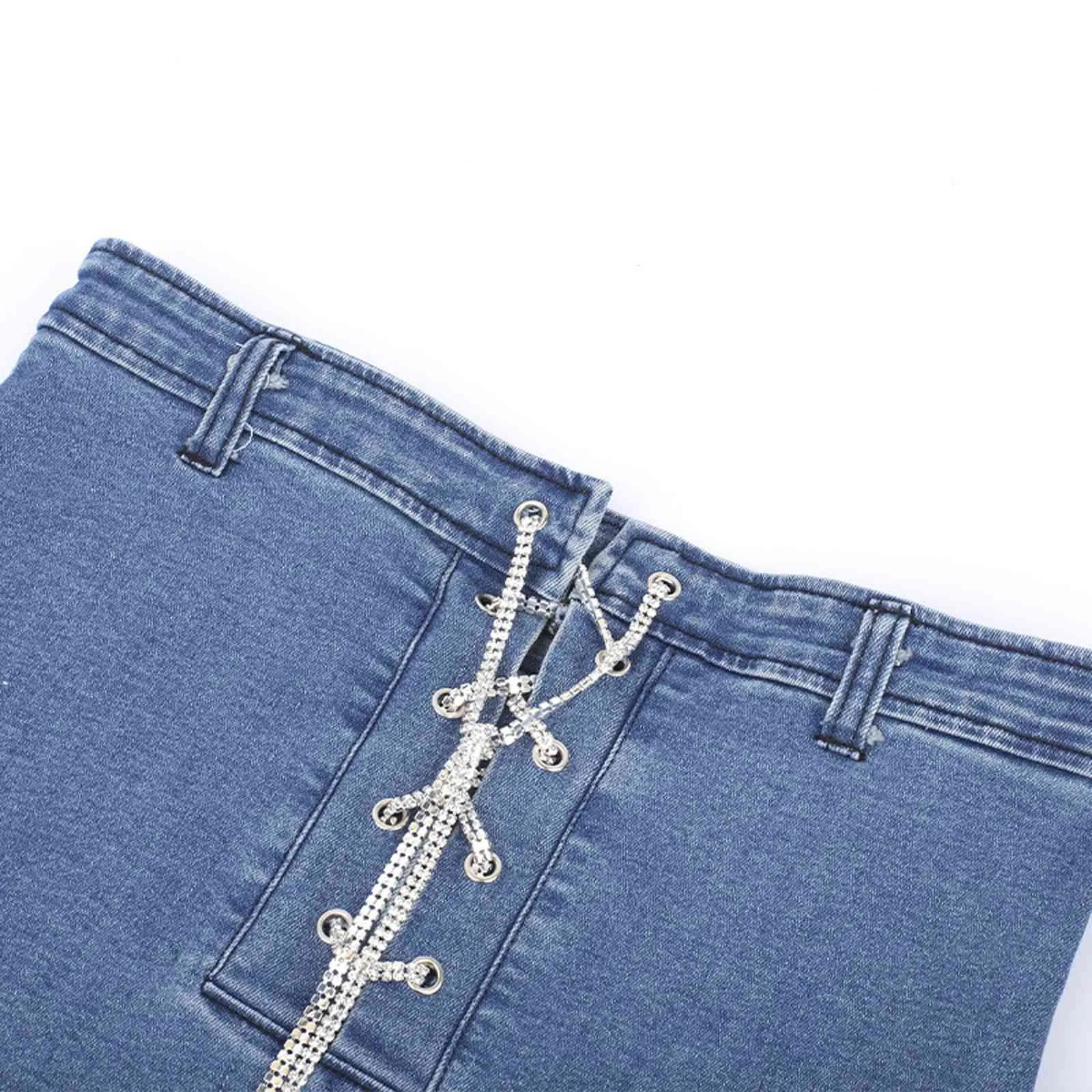 Women's Denim Skirts Outdoor Street Casual Women's Skirts Pure Color Sexy Fashion Ladies Skirts High Waist Bag Hip Wear #g30 X0428