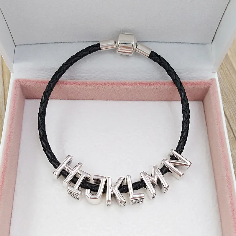 alfabeto perline kit di creazione di gioielli Lettera D charms pandora argento 925 bracciale autismo perline ragazzo donna uomo coppia catena preppy collana di perline pendente 797458