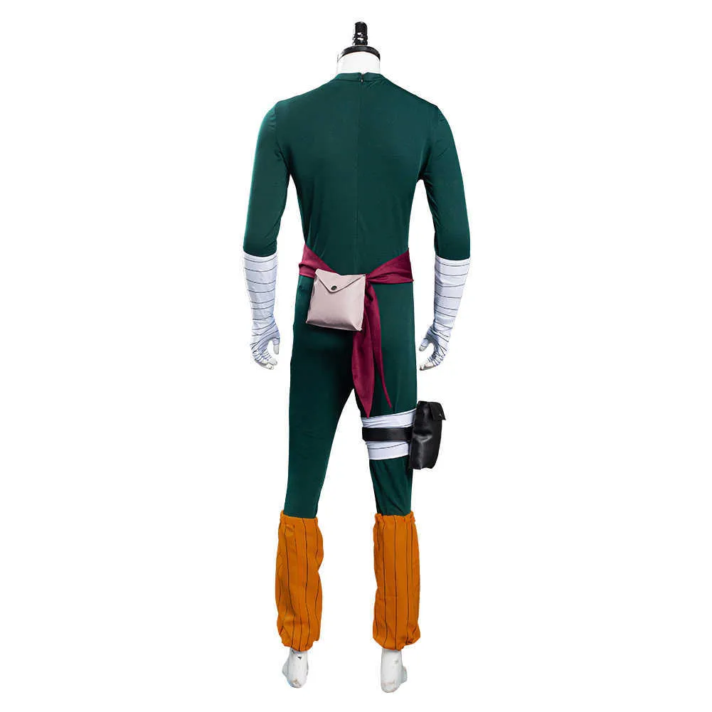 Rock Lee Cosplay Kostüm Grün Eng anliegender Overall Outfits Halloween Karneval Kostüme für Männer Frauen Q09102302986