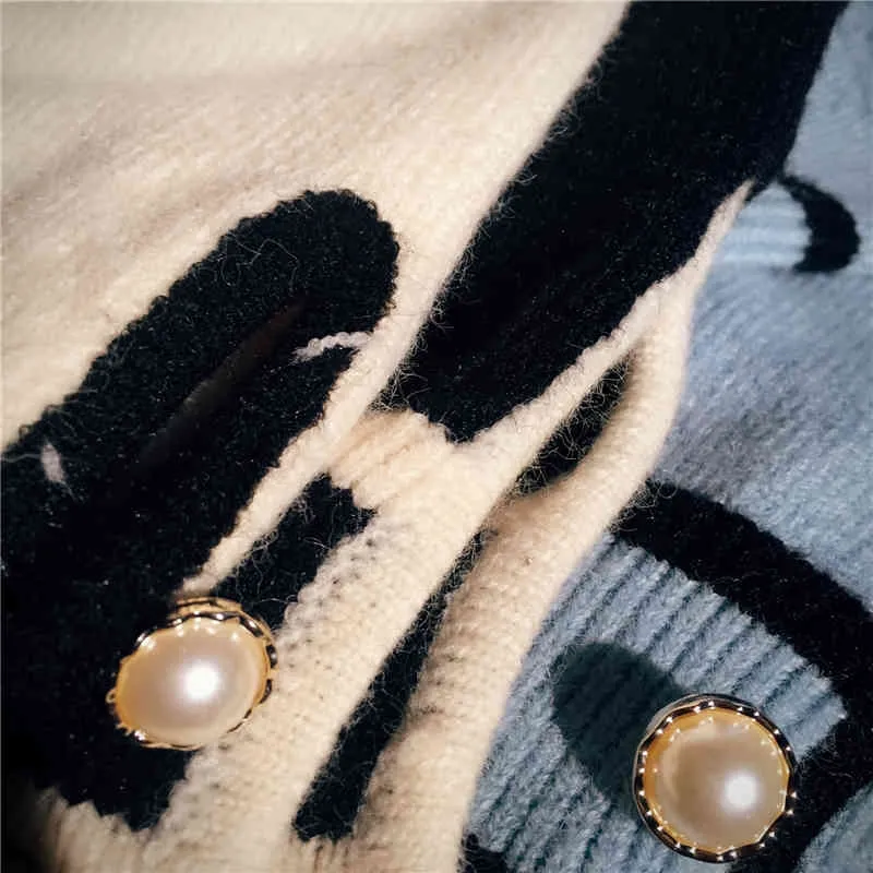 H.SA femmes perle perles élégant Cardigans dames pull pulls mince vêtements d'hiver Suter Mujer 210417
